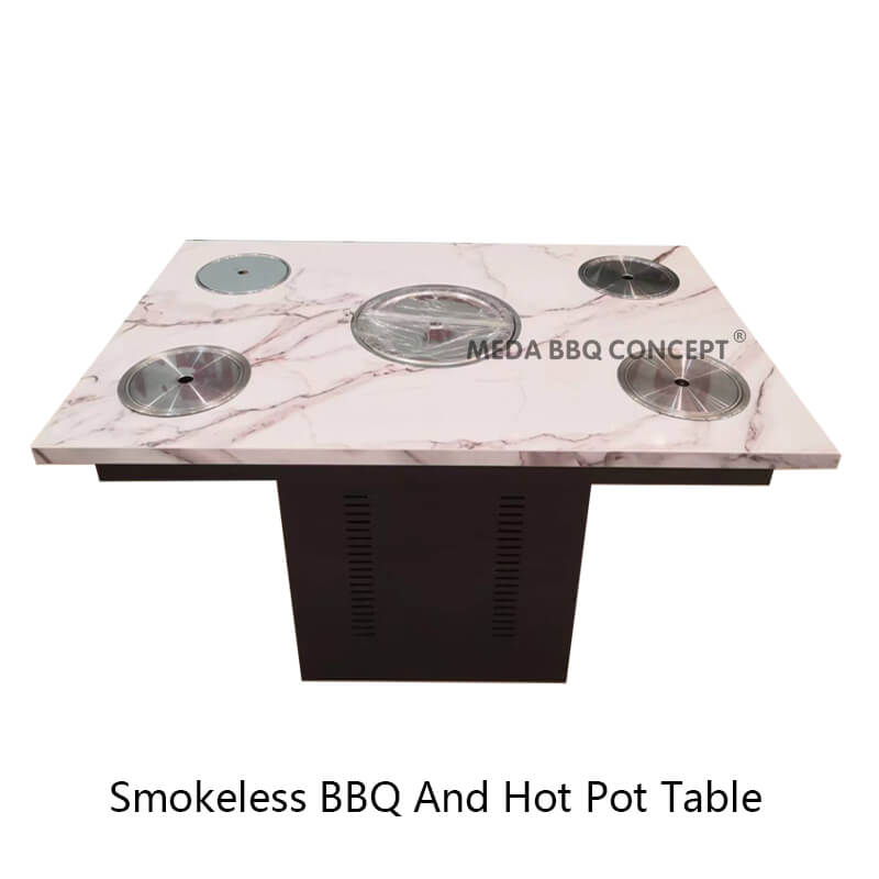 Korean Barbeque Grill Table And Little Hot Pot