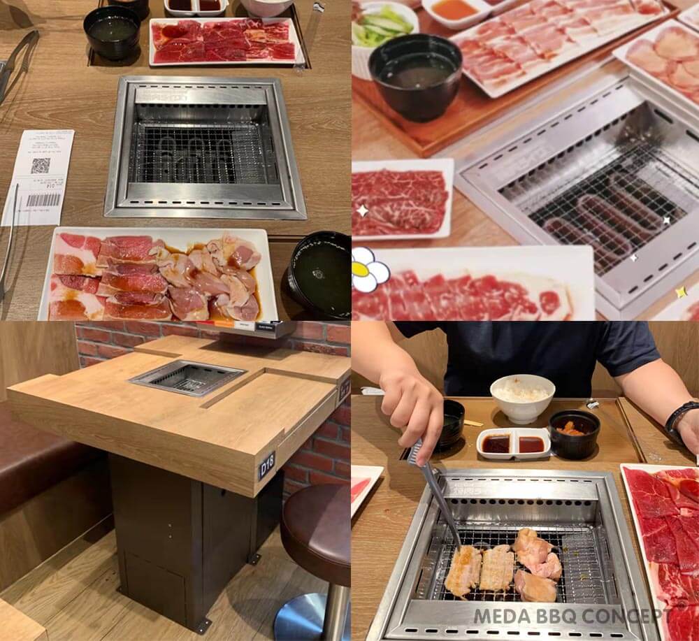 electric japanese restaurant with grill in table