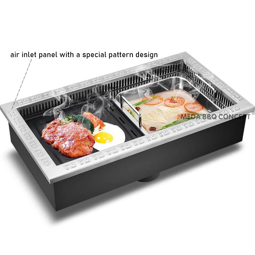 hot pot bbq with special panel design