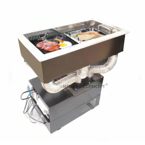 smokeless hot pot grill with purification equipment