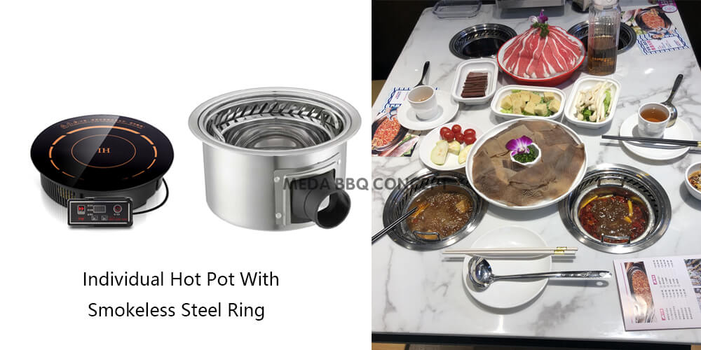 Hot Pot With Smokeless Steel Ring