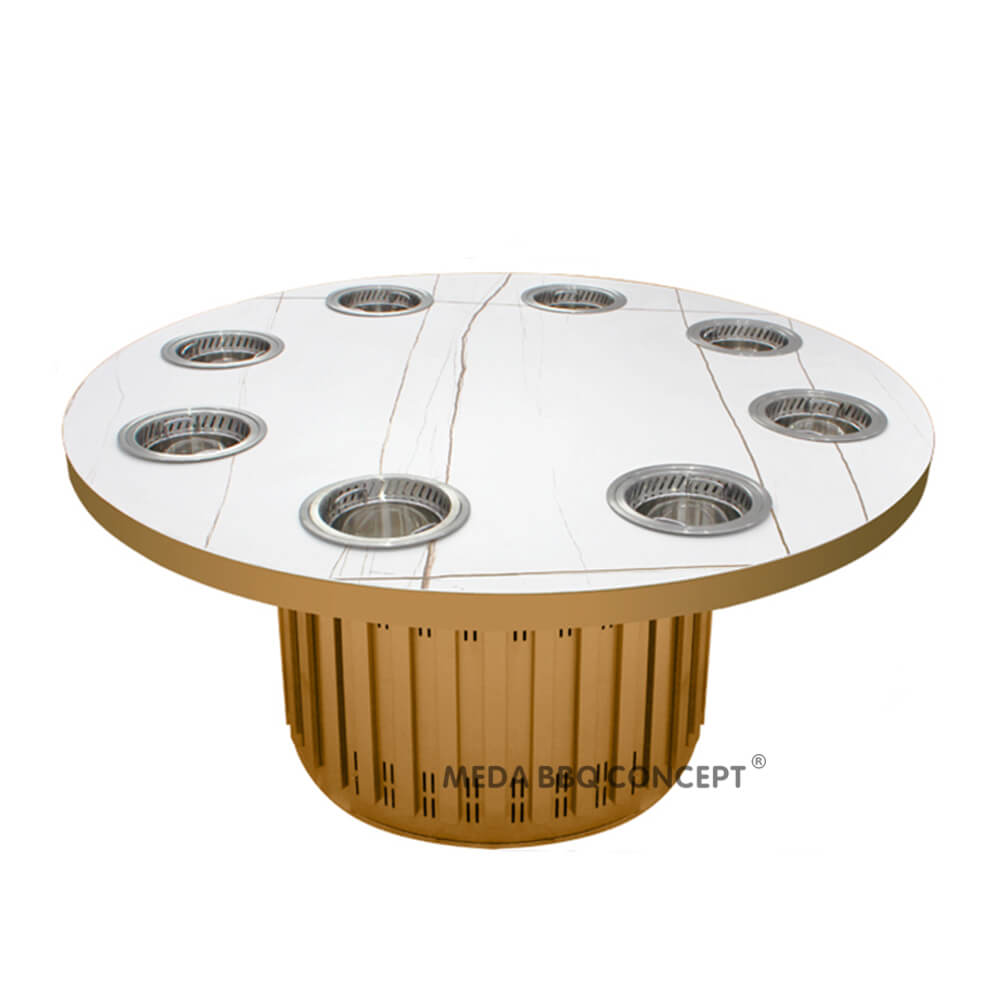 Round hotpot table