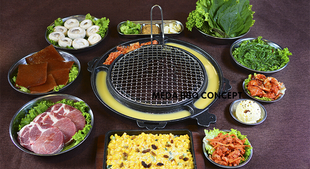 Cast Aluminum Korean BBQ Grill Pan
