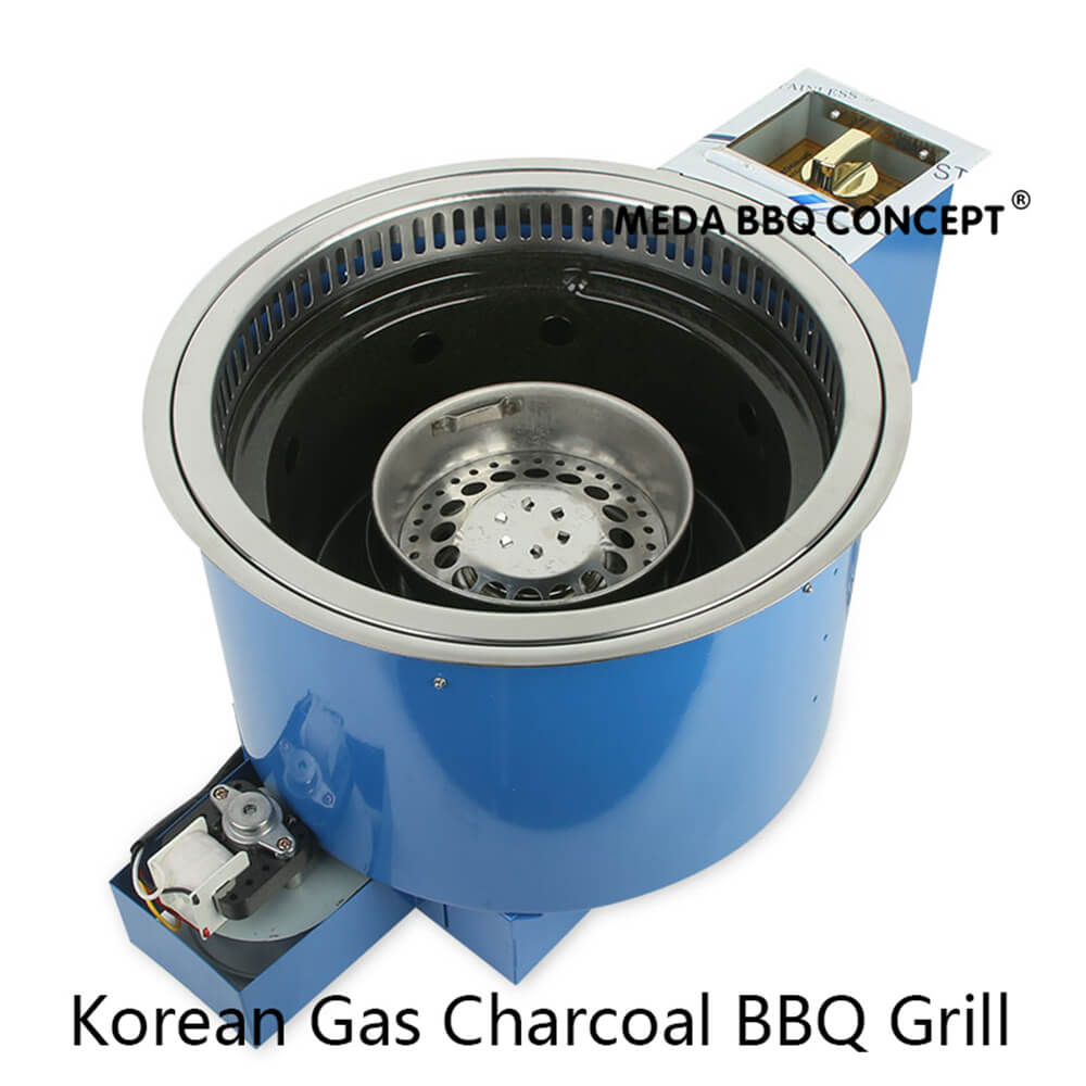 Gas Charcoal BBQ Grill With Grilling Mesh