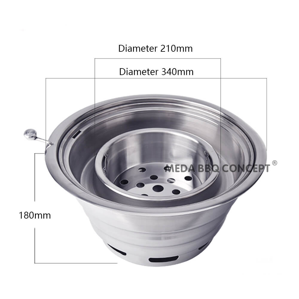 Korean Charcoal Grill With Carbon basket