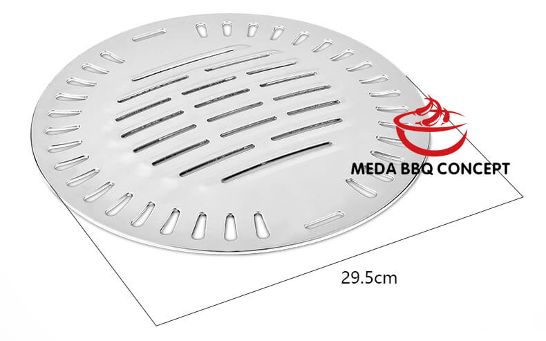 Korean Round Stainless Steel BBQ Hot Plate 11.61inch