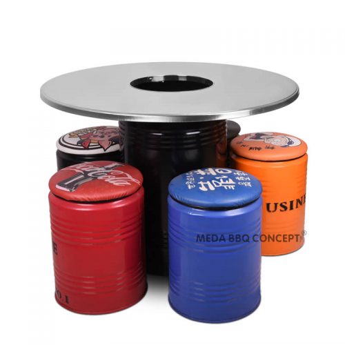 Stainless Steel Round Korean Grilling Table