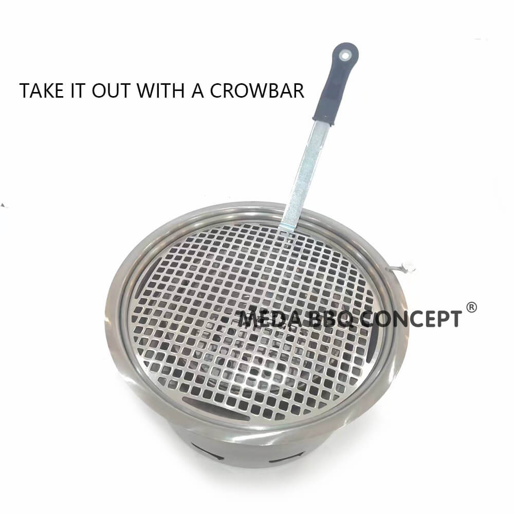 Take out Grilling Mesh With Crowbar