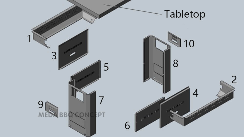 Detachable Korean Grill Table Stand