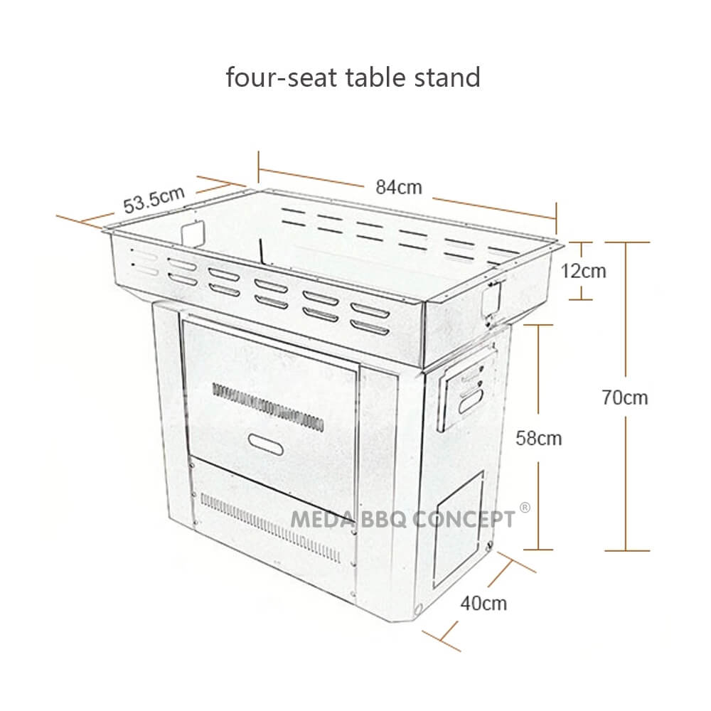 Detachable Stainless Steel Korean Grill Table Stand