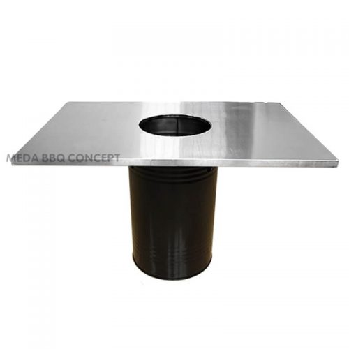 Stainless Steel Rectangular Korean Grill Table