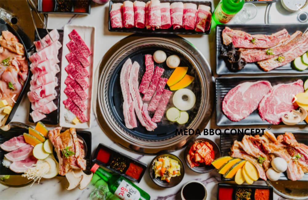 Korean Barbecue Grill With Hot Pot BBQ Purification Equipment