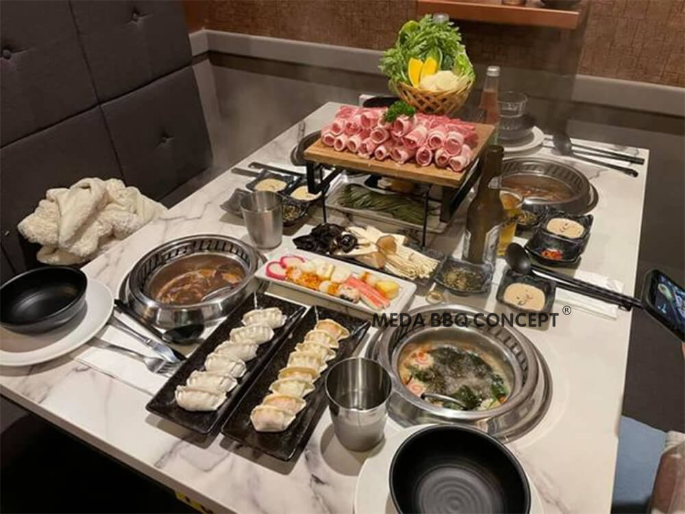 Mini Hot Pot Grill Table