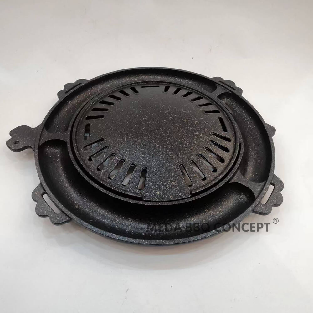 Non Stick Cheese BBQ Grill Pan For Korean BBQ Gas Stove