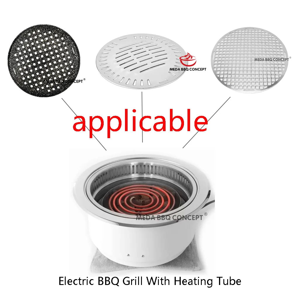 Korean BBQ Plate Grill For Electric BBQ Grill With Heating Tube