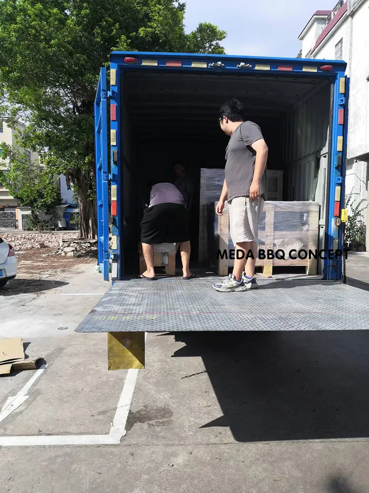 Loading Container For Smokeless BBQ Table