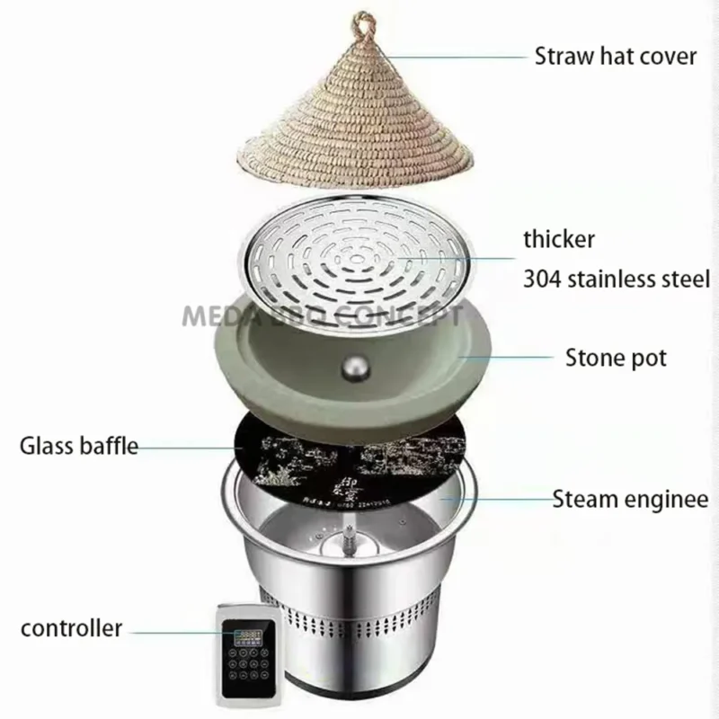 Commercial Seafood Steam Sauna Pot For Hot Pot Table