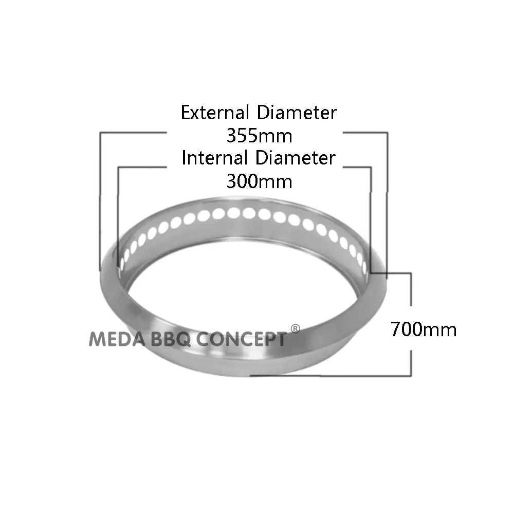 Korean BBQ Supplies Small Silver Smoke Ring