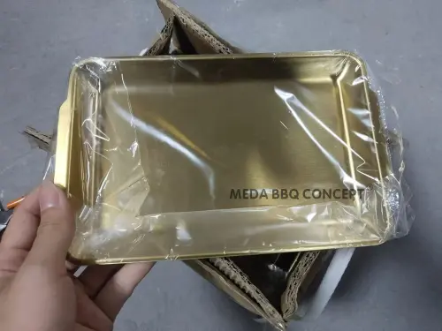 Korean Tableware Golden Stainless Steel Plate