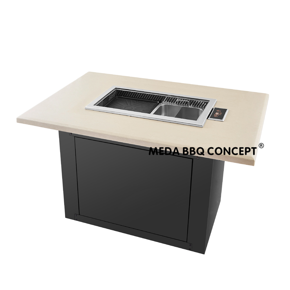 Down Draft Korean BBQ Gas Grill Table