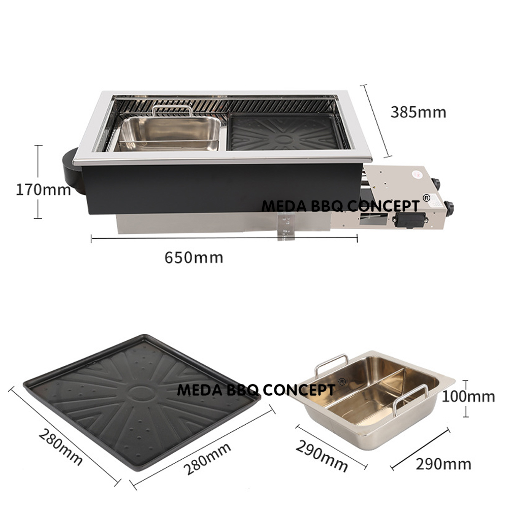 Factory Supplies Korean BBQ Gas Grill Table