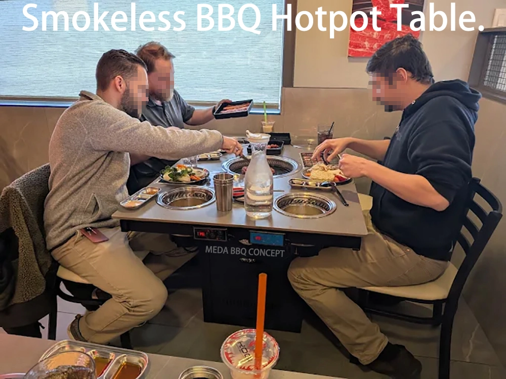 Smokeless BBQ Hotpot Table